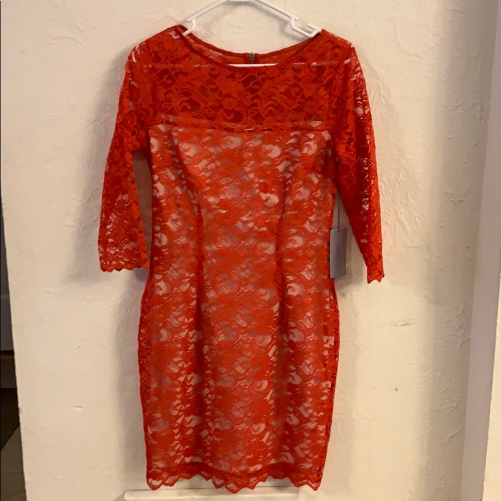 Red lace Jennifer Lopez dress